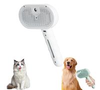 Brushpaw Spazzola per Pet, Spazzola a Vapore Spray per Cani Groomsy, 4-in-1 Cat Steam Brush for Long and Short Hair Dogs and Cats Pet Grooming Comb Remove Tangled Loose Hair (Bianco)