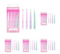 Brushworks Brushworks HD 4 Piece Combination Tweezer Set - Pastels (Confezione da 5)