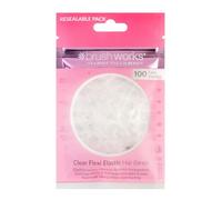 Brushworks Clear Flexi Elastic Hair Bands - 100 Pieces