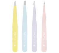brushworks HD Set di Pinzette per Sopracciglia - colori assortiti