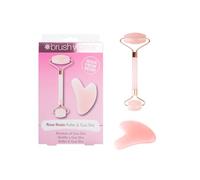 Brushworks Quarzo Rosa E Gua Sha 2-Pezzi Set - 70 g