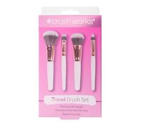 Brushworks - Set di pennelli da trucco da viaggio, colore: bianco e oro