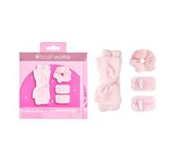 Brushworks The Classic Cleansing Set - Ultra-Soft Microfibre Makeup Headband, Wrist Wash Bands & Scrunchie for Gentle & Mess-Free Skincare & Beauty Routines