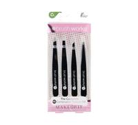 Brushworks The Complete Bianco e rosa nero 4 pezzi - Set pinzette sopracciglia