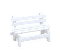 Brussels 08 1 pz mini sedia da giardino ornamento parco in miniatura modello panca lunga modello miniatura giardino paesaggio ornamenti bonsai decorazione desktop bianco