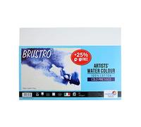 Brustro 100% cotone Artists, carta acquerello, 300 g/m², pressata a freddo, formato A3, confezione da 4 + 1