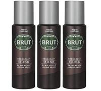Brut Deodorante per il corpo Spray Musk Long Duree 200ml Confezione da tre