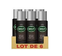 Brut Musk - Deodorante da uomo, anti-impronte e lunga durata, 6 x 200 ml