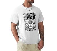 Brutal Truth in Grind We Trust Extreme Metal Band Grind Core Mens Outdoor Graphic T-Shirt White XXL
