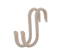 Brute Strength Ganci a forma di S - Avvolto in pelle pieno fiore - 2 pezzi - Grigio chiaro - Appendini in metallo in acciaio inox per cucina