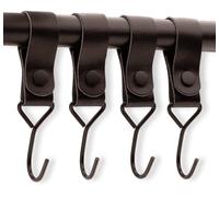 Brute Strength - Ganci a S con passante in pelle - Nero - 4 pezzi