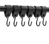 Brute Strength - Ganci a S in pelle - Antracite - 12,5 x 2,5 cm - 6 pezzi
