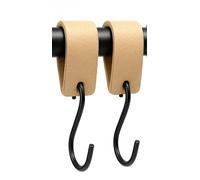Brute Strength - Ganci a S multifunzionali in pelle - Naturale - 2 pezzi - Gancio per cappotto - per cucina, bagno, camera da letto e ufficio
