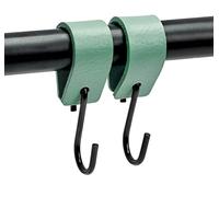 Brute Strength - Ganci a S multifunzionali in pelle - Verde Pallido - 2 pezzi - Gancio per cappotto - per cucina, bagno, camera da letto e ufficio