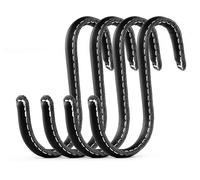 Brute Strength - Ganci a S rivestiti in pelle - Nero - 4 pezzi