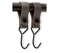 Brute Strength - Gancio multifunzione con passante in pelle - grigio - 2 X - Gancio appendiabiti in pelle