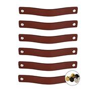 Brute Strength - Maniglie in pelle per mobili - Cognac - 24 pezzi - 20 x 2,5 cm - Maniglia per mobili, maniglia per porte per cucina, bagno, armadi, comò, legno