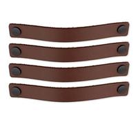 Brute Strength - Maniglie in pelle per mobili - Cognac - 4 pezzi - 25 x 3 cm - Maniglia per mobili, maniglia per porte per cucina, bagno, armadi, comò, legno