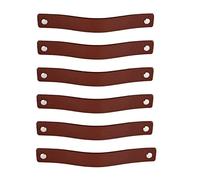 Brute Strength - Maniglie in pelle per mobili - Cognac - 6 pezzi - 20 x 2,5 cm - Maniglia per mobili, maniglia per porte per cucina, bagno, armadi, comò, legno