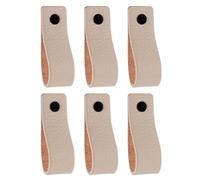 Brute Strength - Maniglie in pelle per mobili - Grigio chiaro - 12 pezzi - 16,5 x 2,5 cm - Maniglia per mobili, maniglia per porte per cucina, bagno, armadi, comò, legno