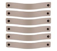 Brute Strength - Maniglie in pelle per mobili - Grigio chiaro - 12 pezzi - 20 x 2,5 cm - Maniglia per mobili, maniglia per porte per cucina, bagno, armadi, comò, legno
