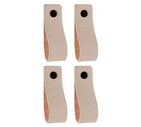 Brute Strength - Maniglie in pelle per mobili - Grigio chiaro - 4 pezzi - 16,5 x 2,5 cm - Maniglia per mobili, maniglia per porte per cucina, bagno, armadi, comò, legno