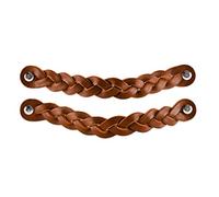 Brute Strength - Maniglie in pelle per mobili - Intrecciate - Cognac - 2 pezzi - 20 x 2,5 cm - Maniglia per mobili, maniglia per porte per cucina, bagno, armadi, comò, legno