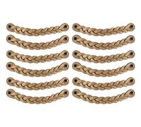 Brute Strength - Maniglie in pelle per mobili - Intrecciate - Naturale - 12 pezzi - 20 x 2,5 cm - Maniglia per mobili, maniglia per porte per cucina, bagno, armadi, comò, legno