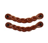 Brute Strength - Maniglie in pelle per mobili - Intrecciato - Cognac - 2 pezzi - 16,5 x 2,5 cm - Maniglia per mobili, maniglia per porte per cucina, bagno, armadi, comò, legno