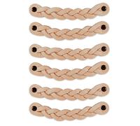 Brute Strength - Maniglie in pelle per mobili - Intrecciato - Naturale - 6 pezzi - 16,5 x 2,5 cm - Maniglia per mobili, maniglia per porte per cucina, bagno, armadi, comò, legno