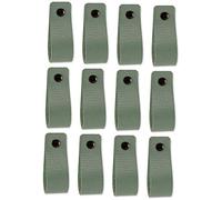 Brute Strength - Maniglie in pelle per mobili - Verde Pallido - 12 pezzi - 16,5 x 2,5 cm - Maniglia per mobili, maniglia per porte per cucina, bagno, armadi, comò, legno