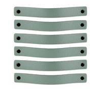 Brute Strength - Maniglie in pelle per mobili - Verde Pallido - 6 pezzi - 20 x 2,5 cm - Maniglia per mobili, maniglia per porte per cucina, bagno, armadi, comò, legno