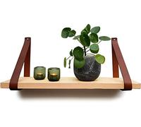 Brute Strength - Reggipiani in Pelle - Cognac - 4 Pezzi Reggipiani a Muro Pelle Pieno Fiore