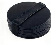 Brute Strength - Sottobicchieri in pelle - Nero - Rotondo - 10 pezzi