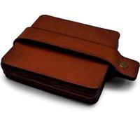 Brute Strength - Sottobicchieri in pelle pieno fiore - Cognac - Quadrato - 6 pezzi - Sottobicchiere quadrato per vetro - Sottobicchieri per bevande - include un supporto