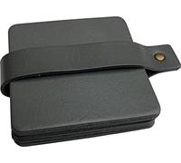 Brute Strength - Sottobicchieri in pelle pieno fiore - Grigio - Quadrato - 6 pezzi - Sottobicchiere quadrato per vetro - Sottobicchieri per bevande - include il supporto