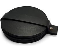 Brute Strength - Sottobicchieri in pelle pieno fiore - Nero - Rotondo - 6 pezzi - Sottobicchiere rotondo per vetro - Sottobicchieri per bevande - include il supporto