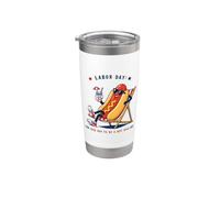 Brutta giornata per essere un hot dog Divertente grigliata per il Labor Day Bicchiere termico in acciaio inox doppia parete