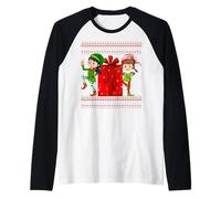 Brutto Maglione Natalizio Divertente Uomo Donna Elfo Ragazzo Ragazza Maglioni Maglia con Maniche Raglan