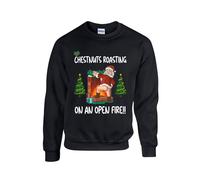 Brutto Natale Maglione,Castagne Roasting On An Open Fire Novità Festive Maglione