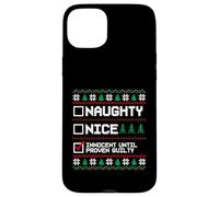 Brutto Natale Maglione Naughty Nice Innocent Until Guilty Custodia per iPhone 15 Plus