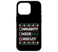 Brutto Natale Maglione Naughty Nice Innocent Until Guilty Custodia per iPhone 16 Pro
