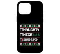 Brutto Natale Maglione Naughty Nice Innocent Until Guilty Custodia per iPhone 16 Pro Max