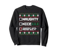 Brutto Natale Maglione Naughty Nice Innocent Until Guilty Felpa