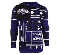 Brutto Natale Maglione NFL Baltimore Ravens Toppe Calcio Natale Girocollo