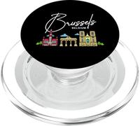 Bruxelles Belgio City Skyline Mappa Viaggio PopSockets PopGrip per MagSafe