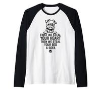 Bruxelles Griffon Cane Ruba Il Tuo Cuore Ruba Il Tuo Divano Letto Maglia con Maniche Raglan