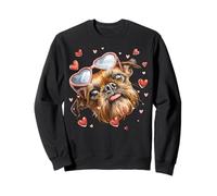 Bruxelles Griffon Dog San Valentino Cuore Occhiali da Sole Felpa