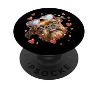 Bruxelles Griffon Dog San Valentino Cuore Occhiali da sole PopSockets PopGrip Adesivo