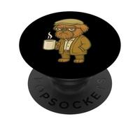 Bruxelles Griffon Suit Coffee Grumpy - Funny Dog Mom Dad PopSockets PopGrip Adesivo